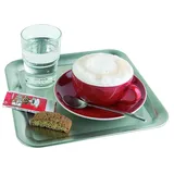 APS Tablett KAFFEEHAUS silber quadratisch 23,0 x 23,0 cm