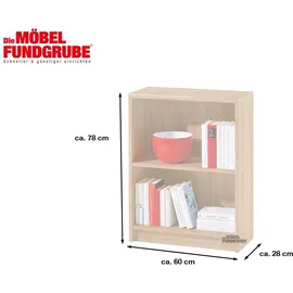 Die Möbelfundgrube LILLY Bücherregal 60 x 28 x 78 cm Sonoma Eiche