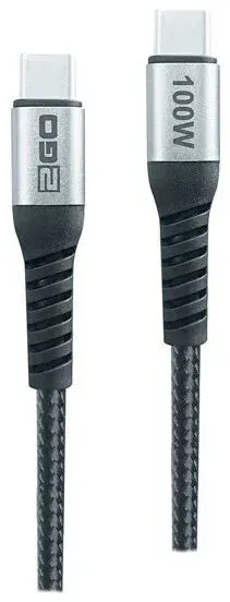 2GO 797511 USB Kabel USB 2.0 2 m USB C 0,48 Gbit/s 100 W Schwarz, Silber