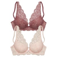 PETITE FLEUR Push-up-BH Damen rosenholz+rose Gr.90A