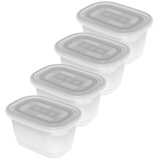 Rotho Freeze 4er-Set Gefrierdosen 0.75l mit Deckel, Kunststoff (PP) BPA-frei, transparent, 4 x 0.75l (15.5 x 11.0 x 13.4 cm)