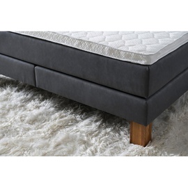 Hasena Boxspringbett 140-180 cm Braun / Dunkelgrau, Liegefläche:180 x 200 cm, Topper:Base-Topper