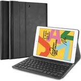 Cazy Tastatur Hülle Kompatibel mit iPad 2021 (9th Gen)/2020 (8th Gen)/iPad 2019 (7th Gen) - Schutz Etui (DE, Apple iPad 2019 (7. Gen), Apple iPad 2020 (8. Gen), Apple iPad 2021 (9. Gen)), Tablet Tastatur, Schwarz