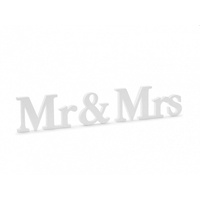 Mr & Mrs Holz Buchstaben Hochzeit Dekoration Tisch Deko Geschenk 50 x 9,5 x 1,6 cm ®Auto-schmuck (MR & MRS weiß)