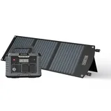 Power Set PS1000-60: Solar-Generator, Kraftwerk, Tragbare Powerstation 933Wh mit Solarpanel 60W