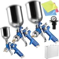 Tectake tectake® HVLP-Lackierpistolen-Set, 0,8 / 1,3 / 1,7 mm-Düse