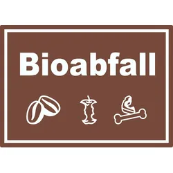 Bioabfall Mülltrennung Aufkleber Text Symbol Essen A0 (841x1189mm)