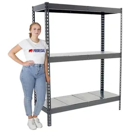 Proregal Schwerlastregal Metall 200x120x75 cm grau
