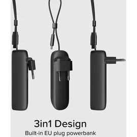 SBS Powerbank Hybrid 5000 mAh PD 20W mit integrierter Buchse