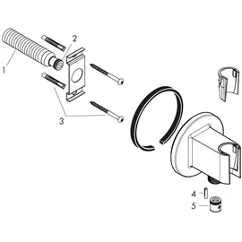 Hansgrohe FixFit S Wandanschluss mit Duschkopfhalterung Brausehalter Chrom