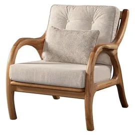 JVmoebel Lounge-Sessel mit Holzgestell 65 x 80 x 70 cm Beige