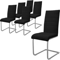 ML-Design 6er Set Schwarz, Schwingstuhl Freischwinger Stuhl