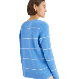 Cecil Gestreifter Strukturpullover Blau M