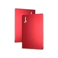 SUHSAI Tragbare Externe Festplatte USB 2.0 HDD Speicherlaufwerk 320 GB Ultra Slim Metalldesign Hochgeschwindigkeits-Datenübertragungsfestplatte Kompatibel mit PC, Mac, Windows, Desktop (Rot)