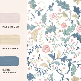 Laura Ashley Vliestapete LAURA ASHLEY "LITTON", blau, H:10m L:10m, Vlies, Tapeten, Design Tapeten