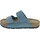ROHDE Pantolette Leder Kork Klettverschluss Glitzer Soave 5414, Größe:41 EU, Farbe:Blau - 41
