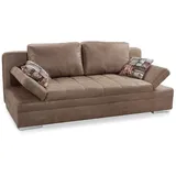 luma-home Schlafcouch Mikrofaser mit Bettkasten 2-Sitzer Braun