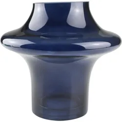 Dekovase AM DESIGN "aus blauem Glas", blau, B:20cm H:20cm, Glas, Vasen, setzt mit ihrer runden Form Akzente