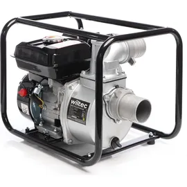 Wiltec Benzin Schmutzwasserpumpe 4kW 48.000l/h 28m Förderhöhe mit 80mm Anschluss