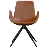 Kawola Drehstuhl, Braun, Schwarz, Leder, 55.5x82x55 cm, Esszimmer, Stühle, Esszimmerstühle, Armlehnenstühle