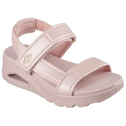 Sandale SKECHERS "UNO", Damen, Gr. 35, rosa, Lederimitat, unifarben, casual, Schuhe, in veganer Verarbeitung