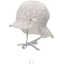 Sterntaler Schirmmütze mit Nackenschutz Kakteen lichtgrau, 47 cm