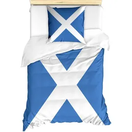 ABAKUHAUS Bettwäsche Milbensicher Allergiker geeignet mit Kissenbezug, Microfaser, Schottland Flag Echt eine Nation Kunst blau