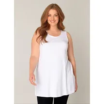 Base Level Curvy Longshirt ABBIGALE ärmellos, seitlich geschlitzt weiß 54 EU
