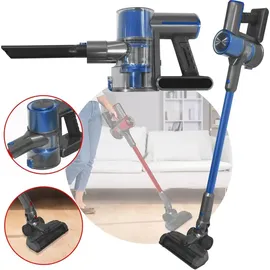 DMS® 2in1 Zyklon Akku Staubsauger kabelloser Handstaubsauger, Elektrobürste - Blau/Grau