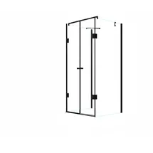 Glaszentrum Hagen Ares Komplettdusche mit Drehtür 80 x 195 cm schwarz/transparent ESG Glas