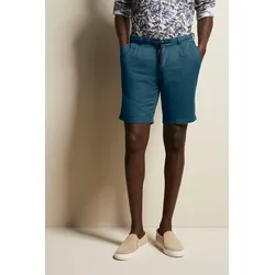 Bermudas BUGATTI, Herren, Gr. 50, Normalgrößen, blau (marine), 55% Leinen, 45% Baumwolle, casual, regular fit, Hosen, in schöner Leinen-Mix-Qualität