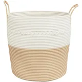 vidaXL Aufbewahrungskorb Beige und Weiß 43 x 43 x 38 cm