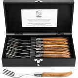 Laguiole Style de Vie Gabeln Luxury Line, 6-teilig, Olivenholz