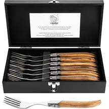 Laguiole Style de Vie Gabeln Luxury Line, 6-teilig, Olivenholz