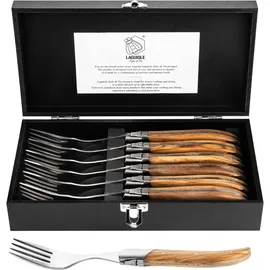 Laguiole Style de Vie Gabeln Luxury Line, 6-teilig, Olivenholz