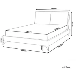 Beliani Polsterbett Melle 180 x 200 cm Cremeweiß