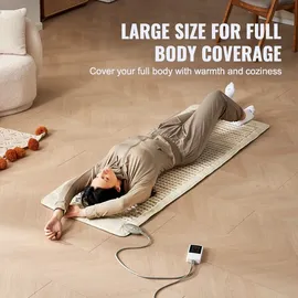 Vevor Ferninfrarot Wärmepad, Amethyst-Therapiematte 39–70 °C heiße Edelstein-Heizmatte zur Schmerzlinderung am ganzen Körper (183 x 61 cm)