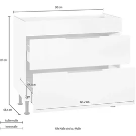 OPTIFIT Kochfeldumbauschrank Tara 90 x 58,4 x 87 cm Weiß