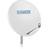 Schwaiger Satellitenschüssel I Ø 80 cm Aluminium Offset Antenne in hellgrau