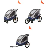 Econ-Way Alu 2er Kinderwagen Fahrradanhänger & Joggingwagen faltbar inkl.Zubehör