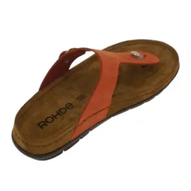 ROHDE Damen Zehentrenner Pantolette Leder Rodigo-D 5860, Größe:39 EU, Farbe:Rot