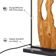 Brilliant LED Standleuchte 120cm Stehlampe Holz / Schwarz, LED Eckleuchte Aluminium/Metall/Holz, Lampe Wohnzimmer Stehlampe Modern Floor Lamp 1x LE...