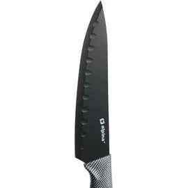 Alpina 6 teiliges Messer-Set Brot, Fleisch, Allzweck, Schäler und Santoku-Messer 6-tlg. Schwarz