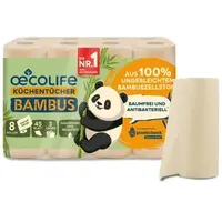 oecolife Küchenrollen Bambus 3-lagig 8 Rollen