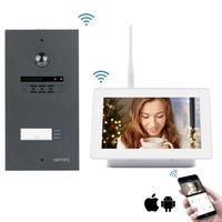 Funk IP Video Türsprechanlage für 1-Familienhaus mit RFID und WLAN Monitor, Touchscreen HD 170 Grad - Außenstation in Anthrazit