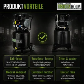 Trutzholm Flüsterkompressor 50L 1500W 62dB 8 bar