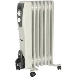 El Fuego Mobiler Elektro-Ölradiator 7 Rippen Weiß