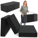 Spar-Set Klappmatratze Gästematratze, 140x195x15cm, schwarz inkl. Husse schwarz & Transporttasche