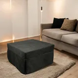 Dmora Puof in ein Einzelbett umwandelbar, Made in Italy, Klappbett, Pouf mit abnehmbarem, platzsparendem Stoff für das Wohnzimmer, cm 78x78 / 195h45, Grau