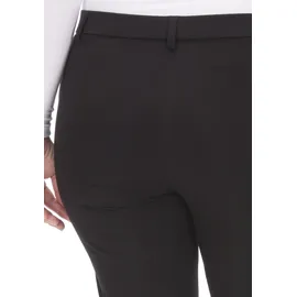 KjBrand Stoffhose "Hose Bea in Bi-Stretch Kammgarnoptik mit Bügelfalte", Damen, Gr. 24, K-Gr, schwarz, Web, Obermaterial: 63% Polyester, 35% Viskose, 2% Elasthan, unifarben, weit, unten schmal normal, Hosen Stoffhose, Sommerhose, ideal für kräftige Oberschenkel